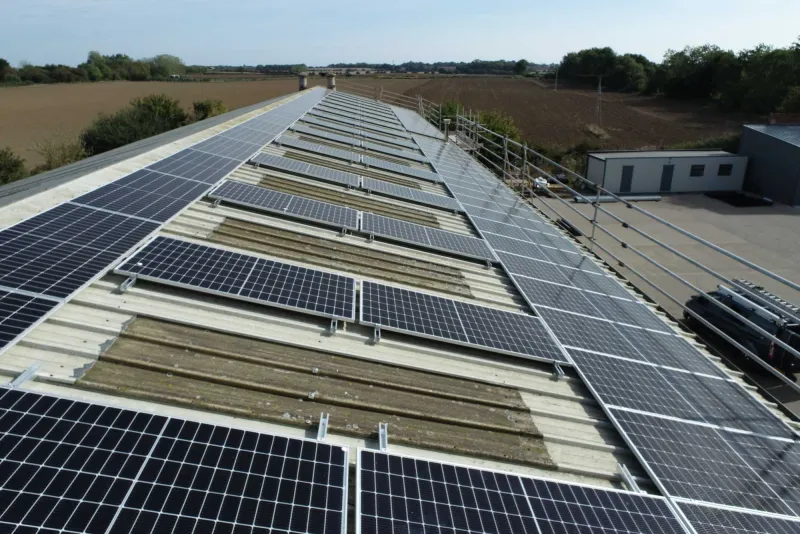 Commercial rooftop solar, the kind specified for cold storage