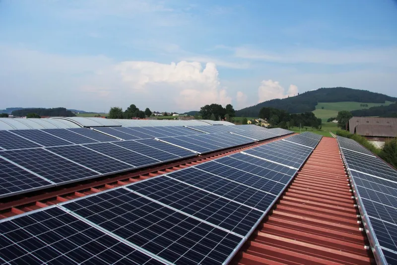 A commercial solar installation