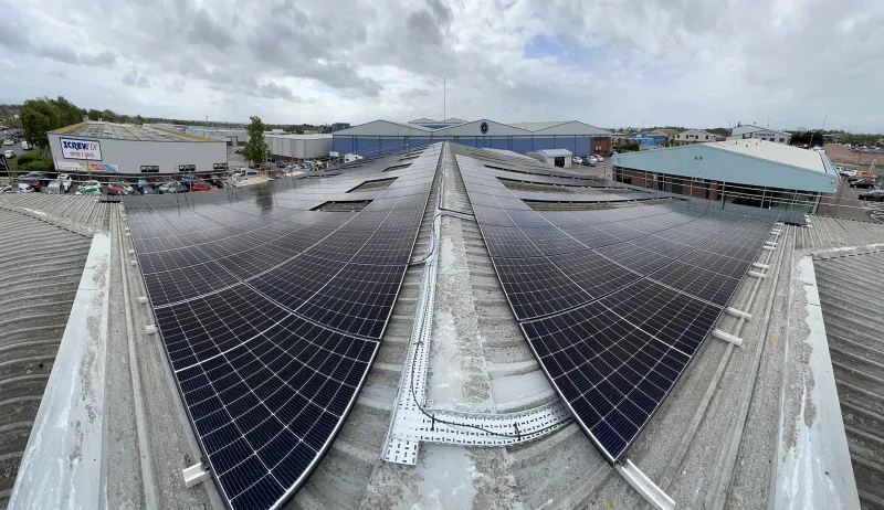 A commercial solar installation