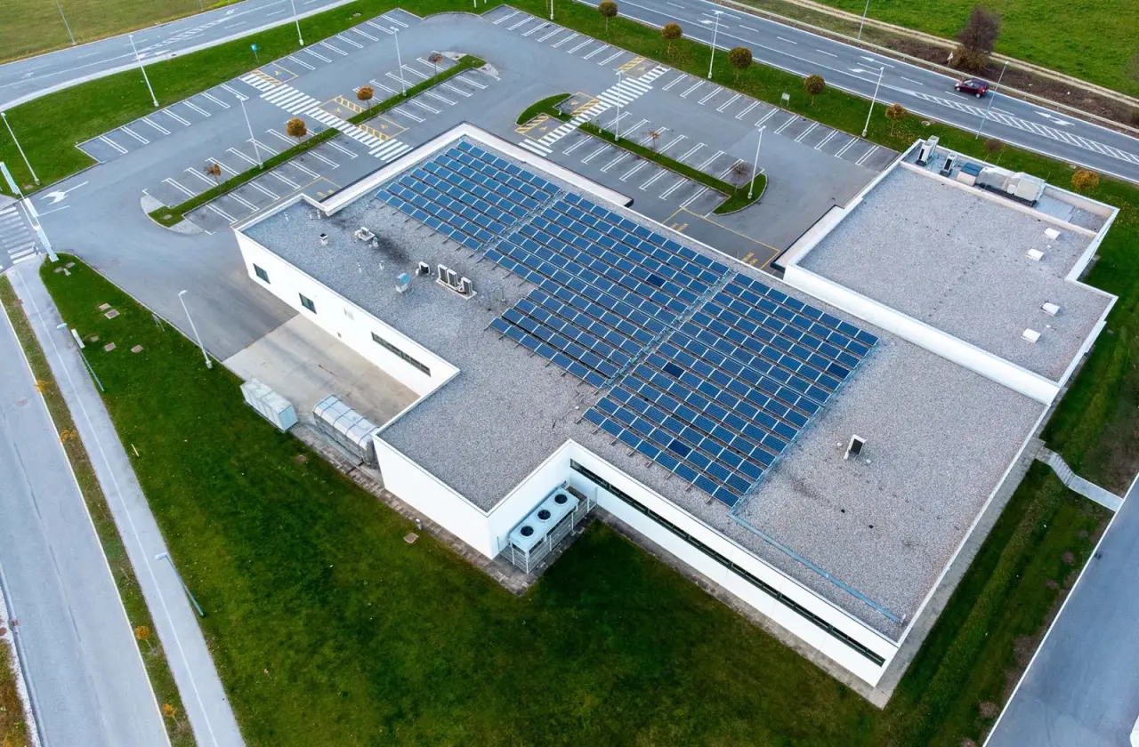 A commercial solar installation